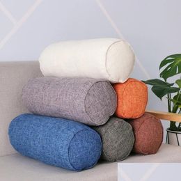 Cushion/Decorative Pillow Round Removable Bed Pillows Roll Head Leg Back Lumber Support Light Travel Column Bolster Drop Delivery Ho Dhkdb