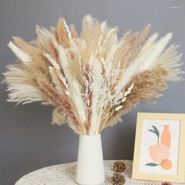 Decorative Flowers Boho Home Decor Bouquet Pampas Grass Natural Dried Mix For Wedding Arrangement Party Table Decoration