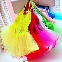 Stage Wear Ballet Dance Leotard Dress For Kid Girls Professional Gymnastics Cotton Tutu Costumes Girl Kids Chiffon