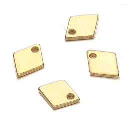 Charms 10Pcs /Lot Stainless Steel Stamping Blank Rhombus For Jeweley DIY Makings Geometry Pendant Accessories