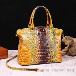 Totes Fashion Colourful Alligator Women Handbags Designer Retro odile Pattern Luxury Pu Leather Shoulder Crossbody Bags T240220