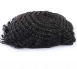 Fast Afro curl Toupee for black men cheap toupee remy hair piece full pu toupee for Black Men9588136