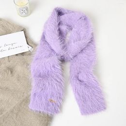 Scarves Winter Scarf Women Luxury Autumn Thin And Long Warm Shawl Classic Tassels Fluffy Solid Color Soft D599