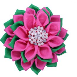 Brooches Personalised Customised Design Satin Ribbon Greek Soror Corsage Flower Alpha Sorority Pin For Girl Gifts