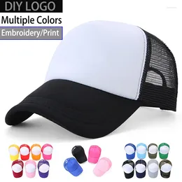 Ball Caps DIY Custom Printed Truck Driver Mesh Hat Unisex Adjustable Buckle Baseball Cap Women's Leisure Outdoor Sports
