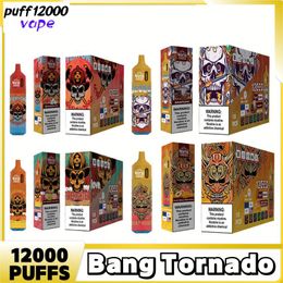 Puff 12K Original Bang Tornado Box 12000 Puffs Disposable Vape Pen Vaporizers Mesh Coil Electronic Cigarettes LED Lights 0% 2% 3% 5% vaper