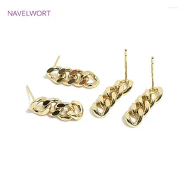Stud Earrings Trendy Gold Color Punk Cuban Link Chain For Fashion Women Brass Metal Retro Tassel Earring Rock Jewelry Gift