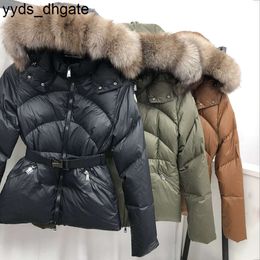 Monclears Designer Jackets Womens Down Fur Collar French Brand Hooded Winter Jacket Embroidered Letter Armbands Womens Down Outerwear Coats