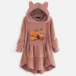 Women's Hoodies Women Warm Comfortable Loose Fleece Hooded Top Long Knitted Tunic Light Sweatshirt Womens