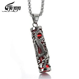 Bracelets EyeYoYo Men's Punk Retro Dragon Pendant Necklace Stainless Steel Long Necklace Hip Hop Animal Jewelry Give Best Friends Gift