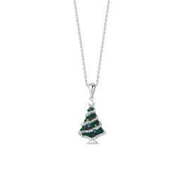 Necklaces 45cm Silver 925 Necklaces For Women On Neck Christmas Tree Silver 925 Chain Necklaces Girls Jewelry 925 Silver Necklaces Zircon