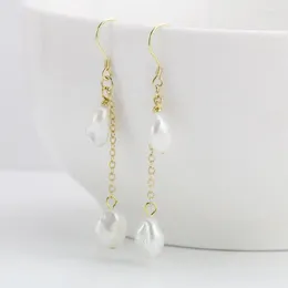 Dangle Earrings Unique Pearls Jewellery Store Natural White Keshi Pearl Baroque Freshwater Silver Birthday Gift