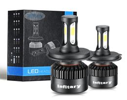 2Pcs Infitary Car Headllight H7 LED Bulb H4 H1 H3 H11 HB3 9005 9007 72W 8000LM 6500K 12V24V Auto Headlamp Lamps Black6368761