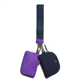 Dhgate Clutch Bag Dual Pouch Wristlet Lu Women Man Designer Wallet Purse Handbag Cardholder Coin Purses Keychain Nylon Storage Wallets Key Pouch Organiser 118