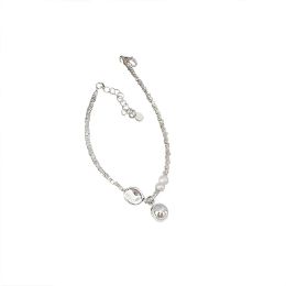 Bangles Small Silver Pearl Bracelet Women's 925 Sterling Silver Bell New INS Small Design Bracelet High End Jewelry
