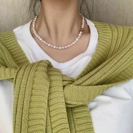 Necklaces Cauuev Natural freshwater pearl Clavicle necklace 14K Gold filled round exquisite 67mm pearls Jewellery necklace NCE