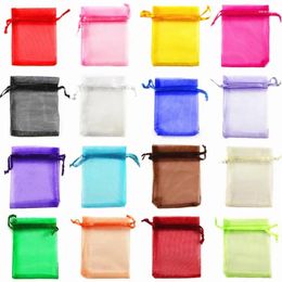 Gift Wrap 100pcs 9x12cm 10x15 Organza Bags Wedding Decoration For Birthday Party Favours Small Candy Present Packaging