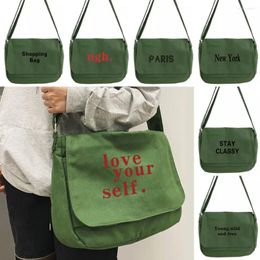 Shopping Bags Walls Letter Messenger Bag Large Capacity Canvas Female Korean Student Harajuku Japanese One-shoulder Tote