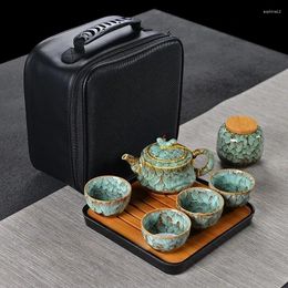Teaware Sets Chinese Ceramic Kiln Change Travel Tea Set Japanese-style Simple Home Outdoor Portable Teacup A Pot Of Four Cups