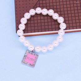 Link Bracelets Made Drop Ship Stylish 10 MM Pearl Chain Pink TOP Lady Pendant TLOD For Women Gifts