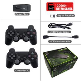 10Pcs/lot M8 TV Video Game Console 2.4G Double Wireless Controller Game Stick 4K 64G 20000 Games 32GB 3800 Game Retro Games For PS1/GBA Boy Christmas Gift Dropshipping