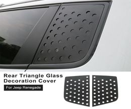 Black Rear Window Glass Decoration Cover For Jeep Renegade Auto Exterior Accessories 2PCS7349852