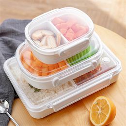 Dinnerware 2/3 Grids Portable Lunch Box Leak Proof Sauce Stackable Salad Fruit Container -grade Rice Basket Kitchen Gadgets
