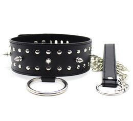 Lockable PU Leather Dog Collar Bondage Slave Restraint Belt In Adult Games For Couples Fetish Sex Products Toys For Women And Men 5257554