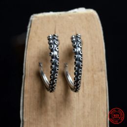 Earrings YIZIZAI Creative Punk Gothic Style 100% 925 Sterling Silver Octopus Tentacle Stud Earring No Allergy Quality Jewelry For Unisex