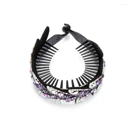 Hair Clips Shiny Hairpin Ponytails Claw Rhinestone Women Bird Nest Twist Clip Bun Maker Headwear Leaves Floral