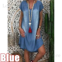 Abiti casual di base abito in denim s-5xl womens nuovo moda casual solido sexy a v collo a lungo festa a maniche corta swing swing summer abito t240221