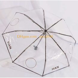 Big Sun Beach Clear Umbrella Folding UV Parasols Windproof Ladies Umbrellas Gift Box UPF50