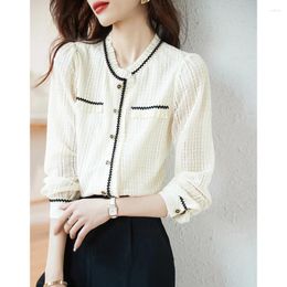 Women's Blouses Women Knitted Shirts Long Sleeve Button Up Cardigan Slim Fit Crop Top Autumn