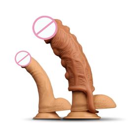 Cockrings Sleeve Silicone Penis Enlargement Extender Prolonged Ejaculation Sex Toys For Men263k5573900