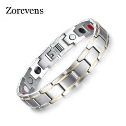 Bracelets ZORCVENS Trendy Magnet Bracelet Bangle for Men Stainless Steel Health Care Magnetic Bracelets Drop Shipping