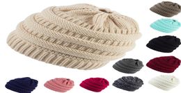 Winter Ponytail Beanie 36 Colours Hole Tail Messy Soft Bun Knitted Cap Skull Stretchy Winter Warm Stretchy Knit Hats OOA85009454665