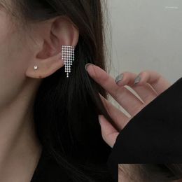 Clip-On Screw Back Backs Earrings 1 Pc Sier Colour Round Bead Tassel Ear Clamp For Women Girl Gift Sense Of Design Unique Temperament C Ot3Q7
