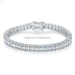 Hot Sale Ice Out 925 Silver Gold Plated Length16cm 18cm 20cm Bracelets 0.5ct Emerald Cut Moissanite Tennis Bracelets