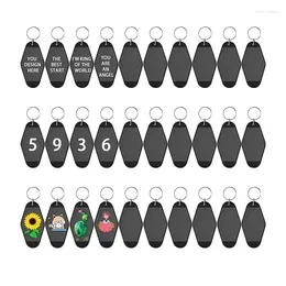 Keychains 30 Pack Motel Keychain Blank Vintage Key Tag Label El Sublimation Decorative Black