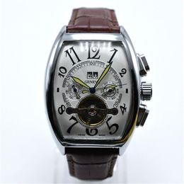 AAA Geneva luxury brand leather mechanical automatic mens watches drop tourbillon skeleton gold men wristwatch269T