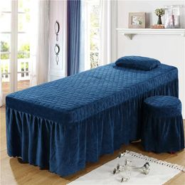 Bed Skirt Custom Size 1Piece Soft Beauty Salon Crystal Velvet Solid Color Spread For Hairdresser 13 Colors Available#a