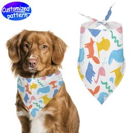 Custom triangle pet bib HD pattern pet scarf soft and comfortable lightweight breathable not easy to fade durable fashion pet accessories Polyester 48g white