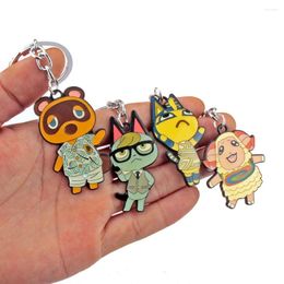 Keychains Anime Animal Crossing Enamel Keychain For Men Women Cartoon Charactor Horizons Pendant Key Ring Fans Car Bag Decor Jewelry