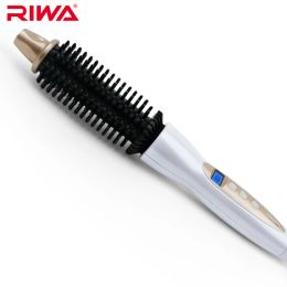 Irons Riwa 4 in 1 Multifunction Electric Hair Curler Straightener Women Temperature Control Styling Tool Hair Curling Round Brush Z41