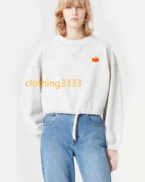 Fashion brand IM Designer hoodie Sweatshirt Pullover Jumper Maran French Small Flocking Round Collar Pullover Belt Short Terry Sweater Women