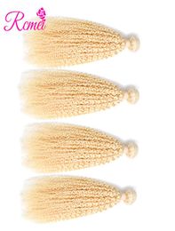 Rcmei 4 Bundles Of Mongolian Curly Hair Extensions 613 Blonde Bundles 1030inch Kinky Curly 613 Remy Human Hair Bundles 3633308