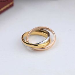 Rings Band Rings Band European and American Fashion Ring Gold Plated Three Color Bracelet Cartis Classic Style All Match Jewelry Designer for Women X8e0 Kfu4