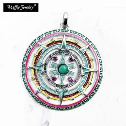 Pendants Pendant Aztec Amulet 925 Sterling Silver Colorful Zirconia Fine Women Jewelry Accessories Fit Necklace Ethnic Protection Gift