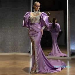 Casual Dresses Women Winter Dress Long Sleeve Grey Satin Mermaid Evening Gown Elegant For Party