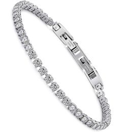 Bracelets WelMag Zircon Bracelet Stainless Steel Bangle For Women 19cm Hand Strap Rhinestones Fashion Girls Jewerly 2023 Decorative Couple
